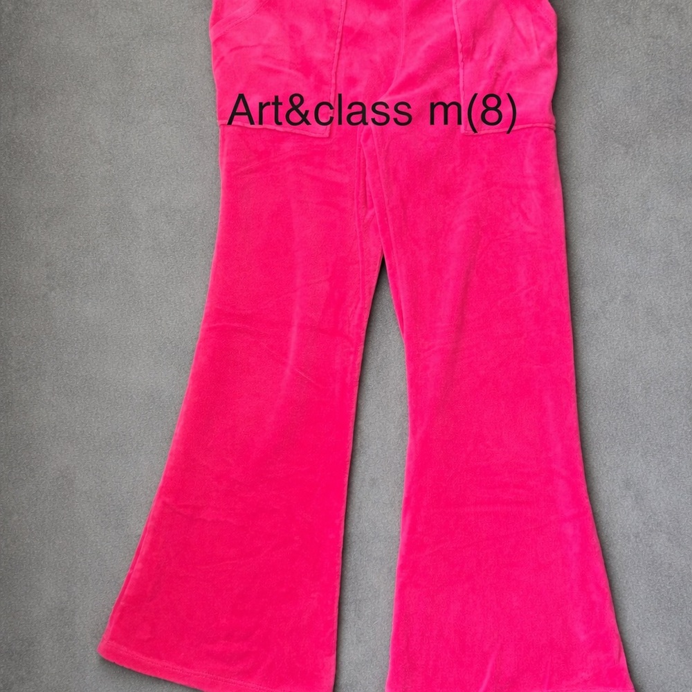 Art Class Girls Pink Velour Flare Pants Size 8